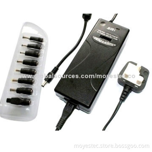 120W Universal AC/DC Adapter with 15 to 24V Output, Manual Type, 8 Tips